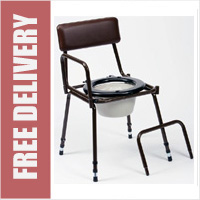 Stacking Commode with Adjustable Height and Removable Arms